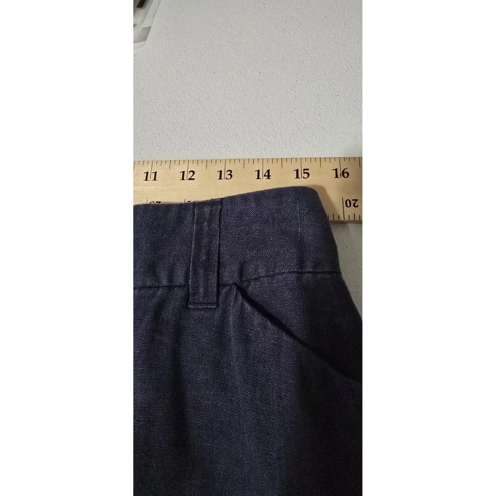 Michael Kors Linen Wide Leg Pants Women's Size 8‎ Blue Casual Summer Lagenlook